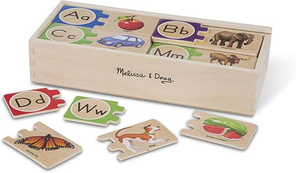 Melissa & Doug Self-Correcting Alphabet Wooden Puzzles With Storage Box (52 pcs)