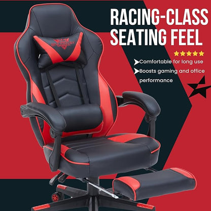 Gaming Chair High Back Ergonomic Racing Computer Desk with Comfortable Lumbar Support and Headrest Girl Gamer Height Adjustable