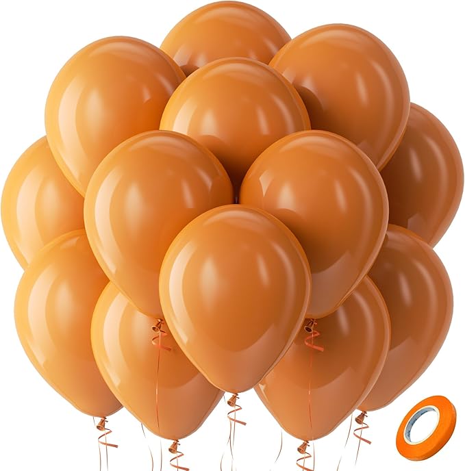 Bezente Burnt Orange Balloons Latex Party Balloons - 100 Pack 12 inch Round Helium Dusty Retro Terracotta Rust Autumn Boho Balloon for Wedding Graduation Birthday Fall Themed Party Decorations
