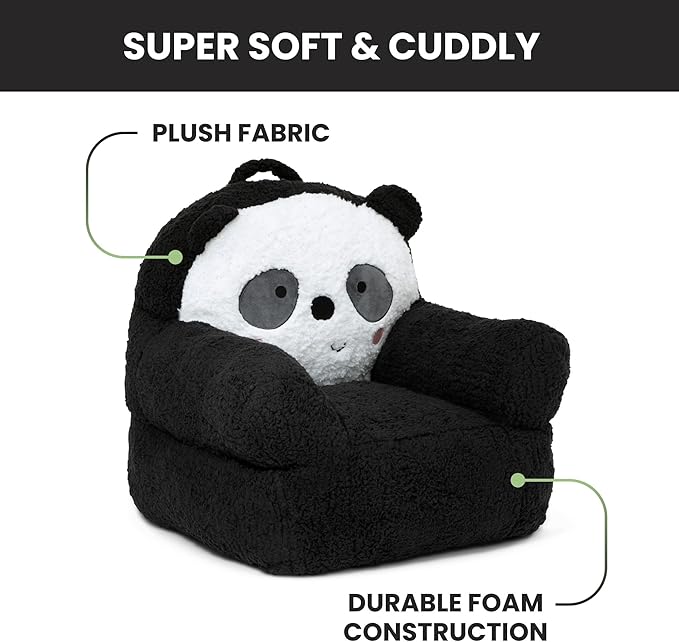 Delta Children Panda Cozee Buddy Chair, Black/White