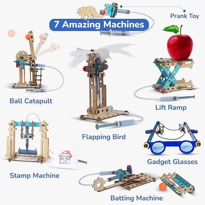 Smartivity 7 in 1 Multi-Builds Hydraulic Kit Toy for Kids 6-14 Years Old I Cool Birthday Gifts Ideas for Boys & Girls | DIY STEM Science Toys for 6,7,8,9,10,11,12,13,14 Years I Wooden Engineering Game