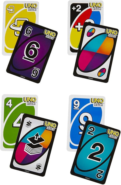 Mattel Games UNO Flip! Card Game for Kids, Adults & Family Night with Double-Sided Cards in Collectible Storage Tin (Amazon Exclusive)