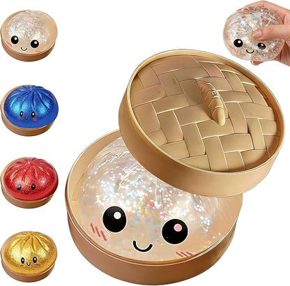 Glitter Dumpling, Glitter Dumpling Squishy with Box (White)
