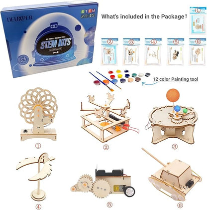 STEM Toys for Kids Ages 8-12, Wood Crafts Building Kits for Boys 6-8, Science Experiment Projects by Wooden 3D Puzzles Engineering Model Kit for 7+ 8 9 10 12 14 Years Old