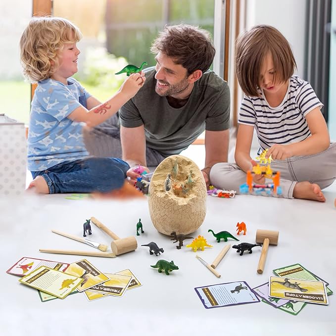 DoDoMagxanadu Dinosaur Egg Excavation Kit, Dinosaur Egg Toyss for Boys Discover Jumbo Egg, Gaint Egg, Dino Egg Dig Kit Science STEM Dinosaur Party Favors Easter Basket Stuffers Gifts for Boys & Girls