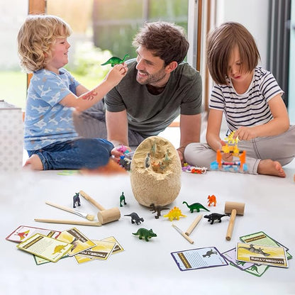 DoDoMagxanadu Dinosaur Egg Excavation Kit, Dinosaur Egg Toyss for Boys Discover Jumbo Egg, Gaint Egg, Dino Egg Dig Kit Science STEM Dinosaur Party Favors Easter Basket Stuffers Gifts for Boys & Girls