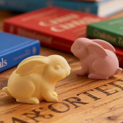 2Pcs Easter Rabbit Epoxy Resin Casting Silicone Molds 3D Cute Bunny Candle Molds for DIY Home Decoration Soap Making Candlestick Plaster Cement Concrete Art Craft Projects Party Favors