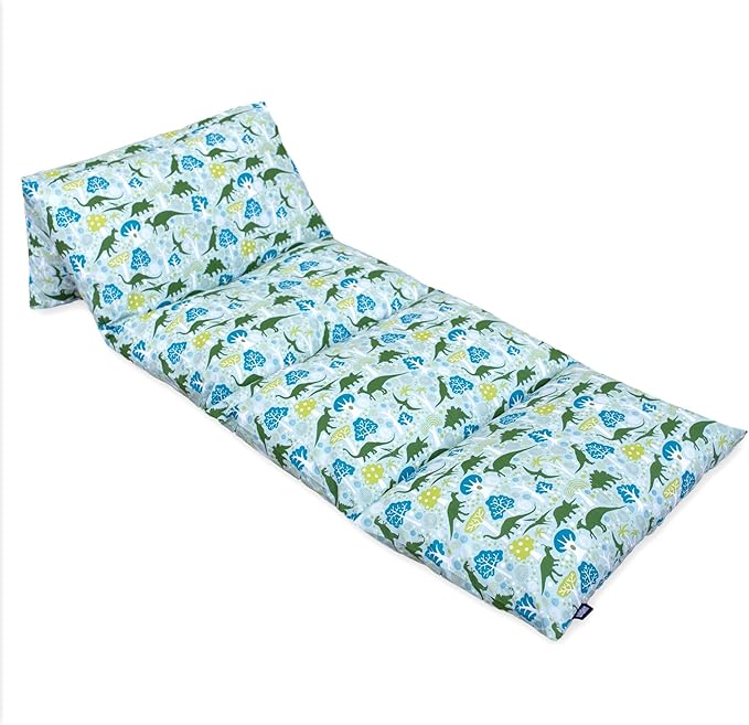 Wildkin Kids Floor Lounger: Ideal for Boys and Girls, Travel-Friendly, Perfect for Sleepovers - Pillow Lounger for Kids, Requires Standard Size Pillows Not Included (Dinomite Dinosaurs)