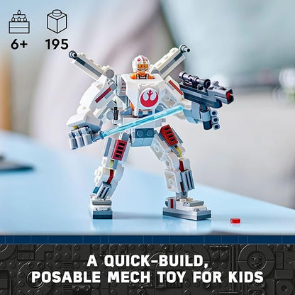 LEGO Star Wars Luke Skywalker X-Wing Mech, Buildable Star Wars Action Figure with Luke Skywalker Toy, Collectible Building Set for Kids, Creative Star Wars Gift for Boys and Girls Ages 6 and Up, 75390