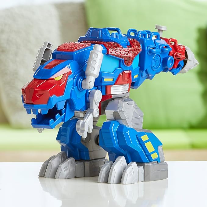 Transformers Dinobot Adventures Optimus Prime T-Rex Converting Toy with Lights and Sounds, 9+ Inch Action Figure, Ages 3 and Up (Amazon Exclusive)