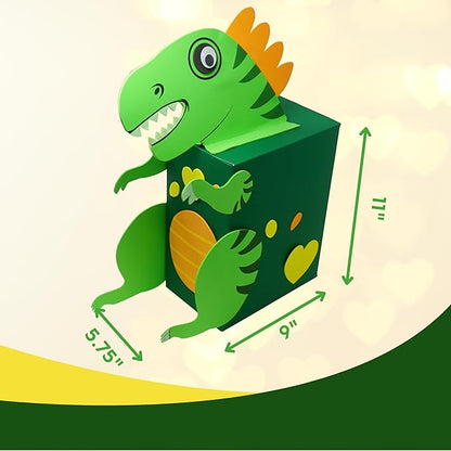 4E's Novelty DIY Dinosaur Valentines Card Box Craft Kit - Makes 1 Valentines Day Crafts for Kids, Valentine Mailbox for Classroom Exchange Party Activity Mail Box Crafts for Kids Girls Boys