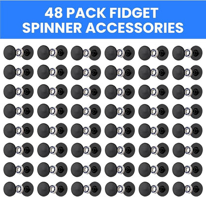 NiArt Fidget Spinner Toy DIY Bearing with Caps Set 48-Pack, MR137 0.5" Single-Sealed Chrome Steel Bearing Balls Replacement High Speed 13mmx7mmx4mm Epoxy Resin Casting Craft Skateboard Stress Reliever