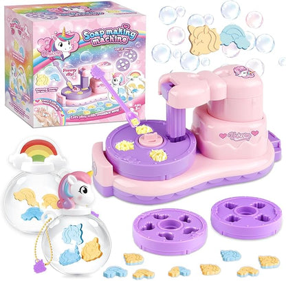 Soap Making Kit Unicorn Toys for 3 4 5 6 7 Year Old Girl Arts and Crafts for Kids Age 8-12 DIY Soap Machine Christmas Birthday Easter Gifts for Kids Craft Kits for Girls Boys Make Your Own Soap
