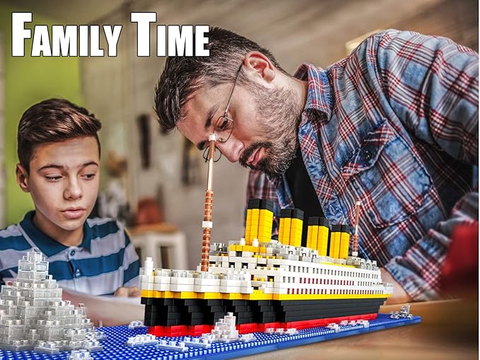 Titanic Micro Mini Building Blocks Set, 1860Pcs Ship Model Building Bricks, 3D Puzzle Sets DIY Educational Toys Gift for Adults and Kids