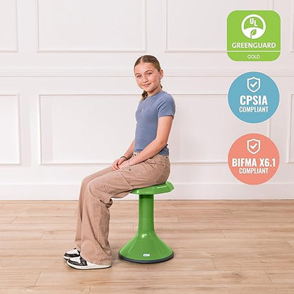 ECR4Kids ACE Active Core Engagement Wobble Stool, 18-Inch Seat Height, Flexible Seating, Grassy Green
