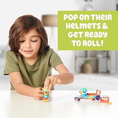 Bluey Vehicle and Figures Pack, Rusty Go-Kart, 2.5-3 inch Figures and Accessories