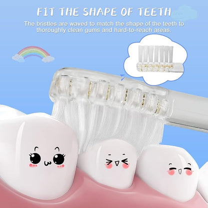TEETECK 5 Pack Kids Toothbrush Replacement Heads Compatible with SEAGO- 513/977/EK6,Compatible with Brush-Baby WildOnes/KIDZSONIC（Not BabySonic Series）,Compatible with Dada-Tech-BB1/977/K6