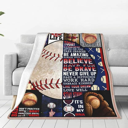 Baseball Blanket Baseball Throws Blanket Sports Lover Gifts Throw Blankets Baseball Decor Soft Cozy Fleece Plush Warm Flannel Bedding Blanket for Men Boys Kids Adults Couch Bed 40"X50"