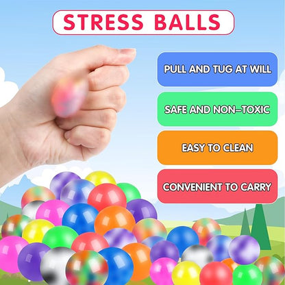 36 Pack Squishy Ball, Stress Balls Bulk for Adults, Anti-Anxiety and Fidget Balls to Relax, Birthday Gifts