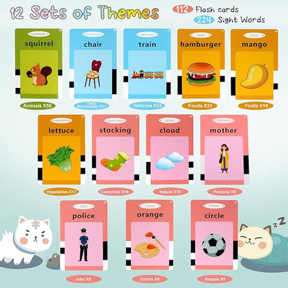 Toddler Learning Toys for 2 3 4 5 6 Year Old Girls Boys: Talking Flash Cards Speech Therapy Toys Autism Toys Preschool Educational Toys Games 224 Sight Words Kids Brithday Gifts