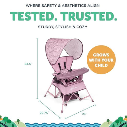 Baby Delight Go with Me Venture Portable Chair | Indoor and Outdoor | Sun Canopy | 3 Child Growth Stages | Canyon Rose