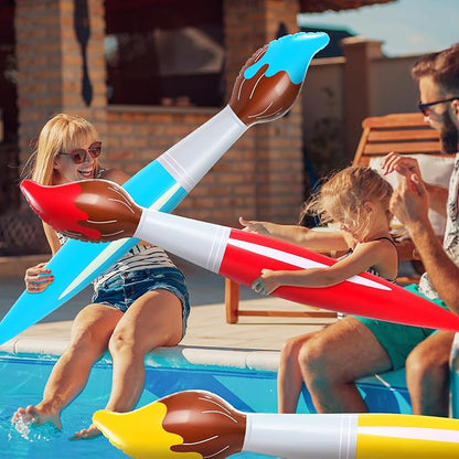 43.3 Inch Giant Inflatable Paint Brushes Large Blow up Colored Paintbrushes Set Art Paint Brushes for Kids Summer Birthday Party Favor Decoration Back to School Classroom, 4 Color