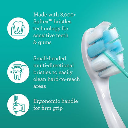 GuruNanda Butter on Gums Xtra Clean Toothbrush with Brush Cap, Soft Bristles for Sensitive Gums, Soft Toothbrush for Kids & Adults, 1ct