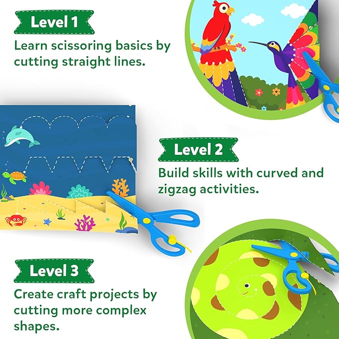 Skillmatics Art & Craft Activity Kit - Snip, Snip Animals, Develop Scissor Skills, Child Safe, TikTok Viral Sensation, Fun & Creative, Gifts for Girls & Boys Ages 3, 4, 5, 6, 7