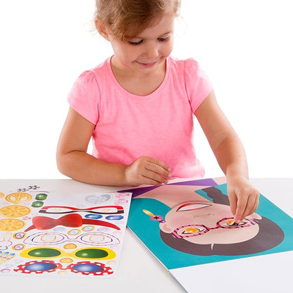 Melissa & Doug Make-a-Face Sticker Pad - Fashion Faces, 20 Faces, 5 Sticker Sheets - FSC Certified