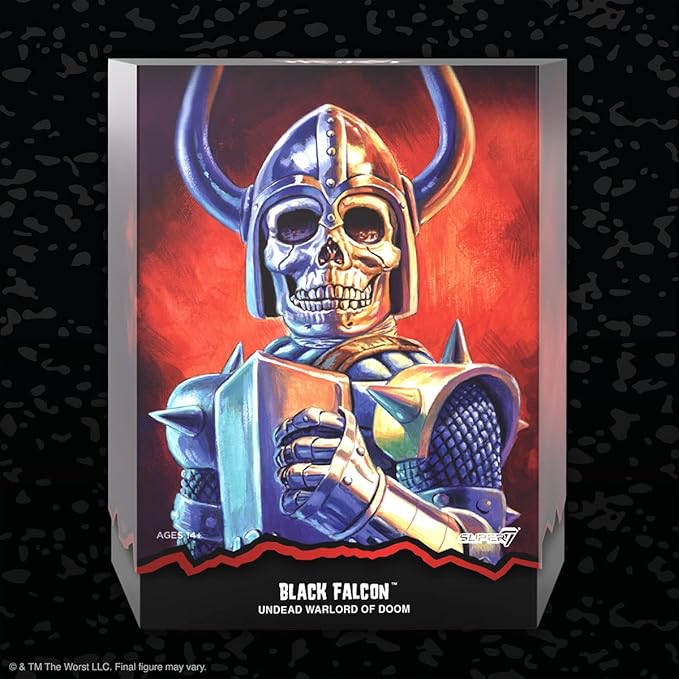 Super7 ULTIMATES! The Worst Black Falcon - 7" The Worst Action Figure with Accessories Collectibles and Retro Toys