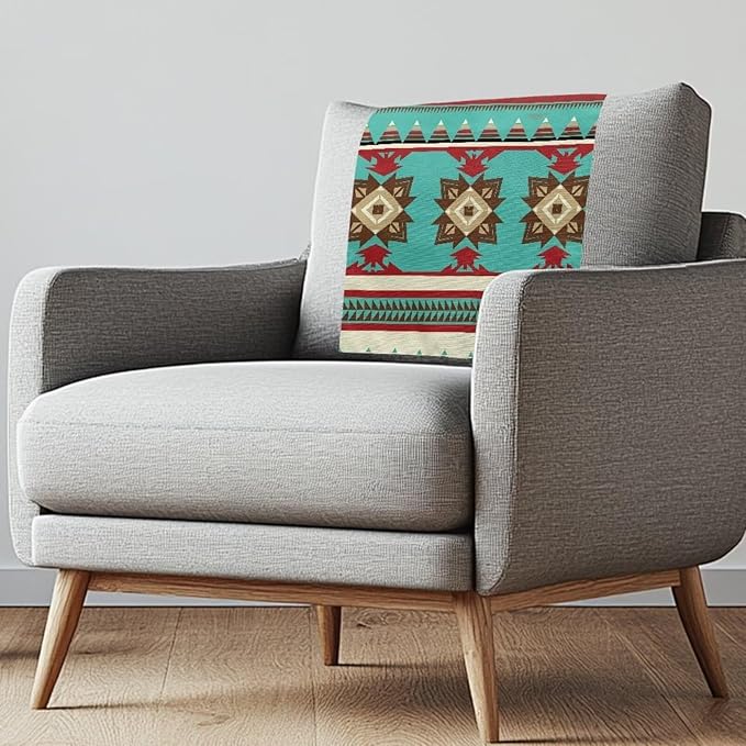 Navajo Aztec Sofa Headrest Covers Fabric Recliner Covers Pet Scratch Resistant Couch Headrest Covers Furniture Protector for Living Room 1 Pcs