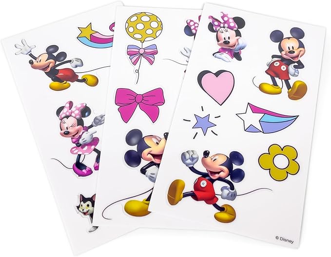 Official Disney Junior Mickey Train Magnetic Tile Set – 41-Piece STEM Building Kit with Wheeled Base Cars, Reusable Stickers & Learning Workbook – Educational Toy for Kids Ages 3+