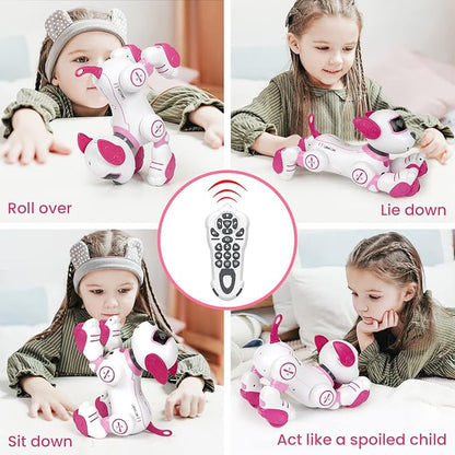 Robot Dog Toys for Girls Toys Interactive Robot Toy FollowMe Robot for Kids 5-7 Intelligent Remote Control Dog with Sing Dance Robotics for Kids Age 3 4 5 6 7 Chrismas Birthday Gifts Girls