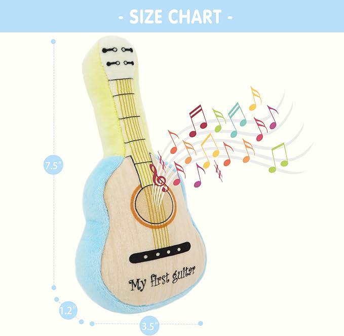 June Garden 7" My First Guitar - Musical Soft Plush Toy - Gift for Infants and Toddlers