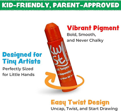 Kwik Stix Solid Tempera Paint Sticks – 12 Pack of Green – Same Color Washable, Quick Dry (90 Seconds), ASTM Certified, Non-Toxic, Allergen-Free Kids & Toddler Art Supplies for Home, School & Crafts