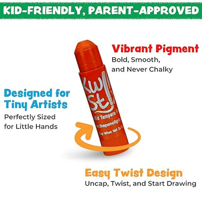 Kwik Stix Solid Tempera Paint Sticks, 96 Colors, Washable Paint Sticks for Kids, Super Quick Drying, Non-Toxic, Allergen Free, Assorted Pack of Classic Colors, Ideal for Kids and Toddlers