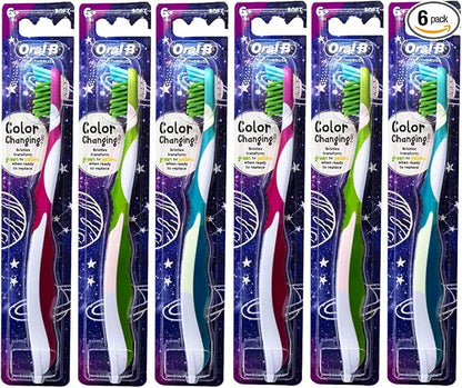 Oral-B Pro-Health Junior CrossAction Galaxy Toothbrush, Ages 6+, Soft - Pack of 6