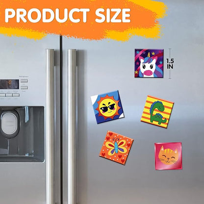 JOYIN 24 Magnetic Mini Tiles Art Kit, Creativity DIY Paint, Arts and Crafts for Kids, DIY Supplies for Party Favors, Family Activity, Birthday Present, Toys Gifts for Boys and Girls