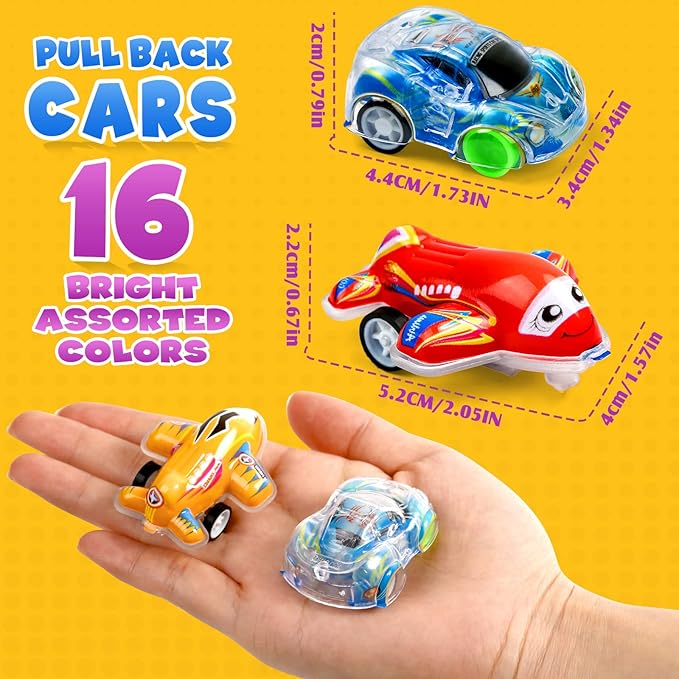 Buauty 50 Pcs Toy Cars Mini Pull Back Cars, Party Favors for Kids, Small Racing Car Carnival Prizes Classroom Rewards, Pinata Stocking Goodie Bag Stuffers Birthday Toys for Girls Boys Toddler