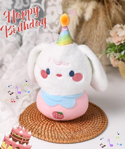 Birthday Plush Toy Stuffed Dog - Adorable Birthday Cake Stuffed Animal, Cute Sweetheart Dog with Glowing Candle, Party Decorations, Kids' Gifts, 11 Inch