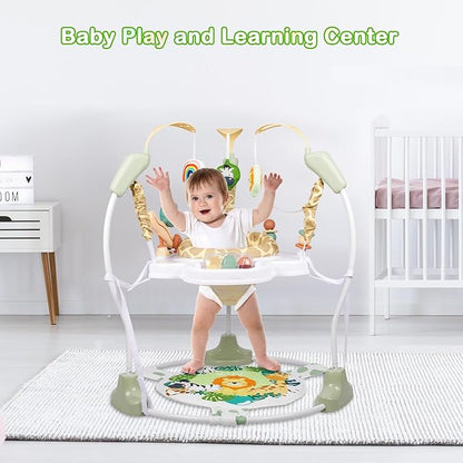 Baby Activity Center, Infant Jumpers and Bouncers with Music, Lights, Infant Toys, 360°Rotating Seat, 3 Adjustable Heights, Baby Play and Learning Center for 6+ Months