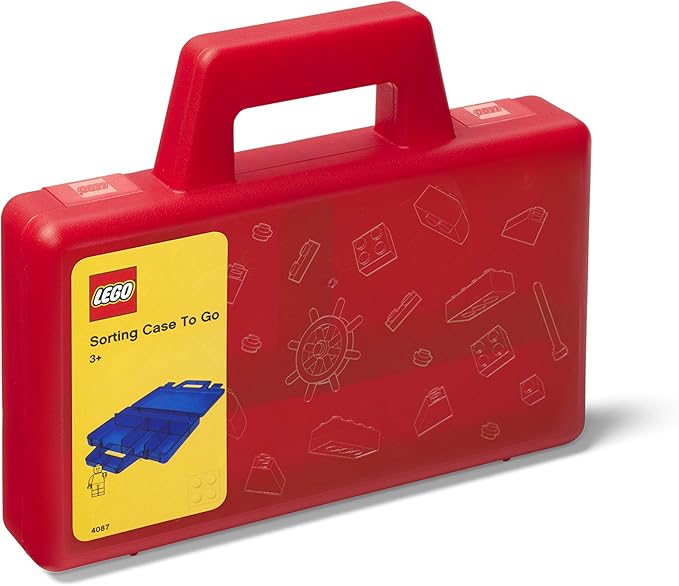 ROOM Copenhagen, Lego Sorting Box to-Go - Travel Case with Organizing Dividers - Red (40870001)