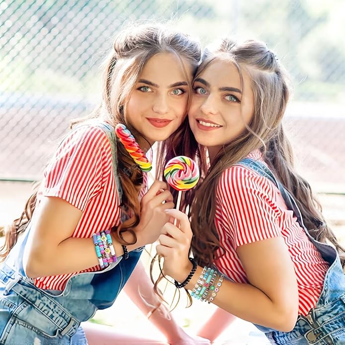 Preppy Friendship Bracelets for Girls Jewelry: Stackable Surfer Bracelets for Women Teen Girls Stuff