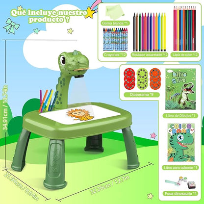 wakeInsa Drawing Projector,Arts and Crafts for Kids,Include Drawing Board,Crayons,Coloring Book,Stickers etc,Boys Dinosaur Toy,Toddler Learning Toys,Dinosaur Gifts for Boys,Toys for 3+ Years Old