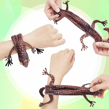 Chivao Lizard Snap Bracelet Reptile Party Favor, Stuffed Animal Slap Bracelets Jungle Snakes Party Favors Reptile Birthday Party Supplies for Boy Girl Christmas Party Gifts