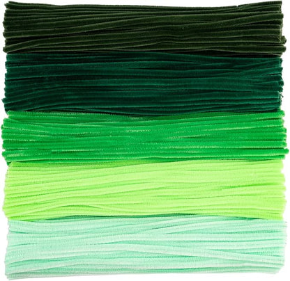 Caydo 500 Pieces Green Pipe Cleaners, Chenille Stems, Pipe Cleaner Crafts for DIY Art and Craft Projects Creative Gift Party Decorations