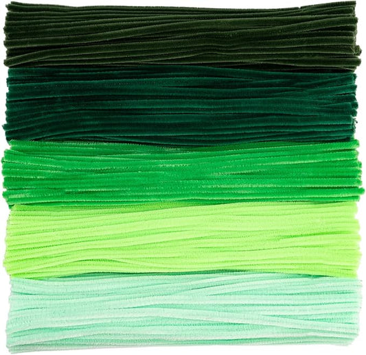 Caydo 500 Pieces Green Pipe Cleaners, Chenille Stems, Pipe Cleaner Crafts for DIY Art and Craft Projects Creative Gift Party Decorations