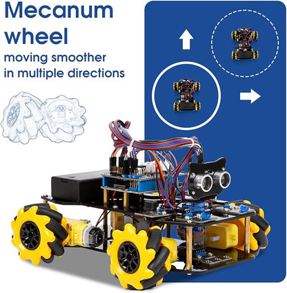 ACEBOTT Smart Robot Car Kit Compatible with Arduino, Robotics for Kids Ages 8-12 12-16, Electronic Programming Project/STEM Science Kits Coding Gifts for Adults and Youths