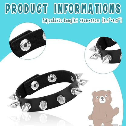 Kavoc 4 Pcs Rock Bear Ears Headband with Bow Tie Microphone Prop Wristband for Halloween Cosplay Dress up