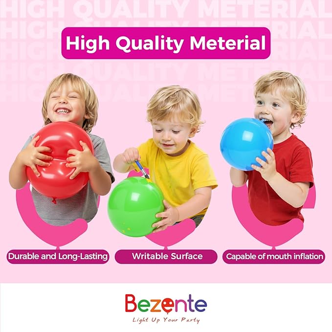 Bezente Pastel Balloons 18 Inch - 30 Pack Large Thick Macaron Balloons Big Round Multicolor Latex Balloons for Birthday Bridal Shower Wedding Rainbow Party Decorations